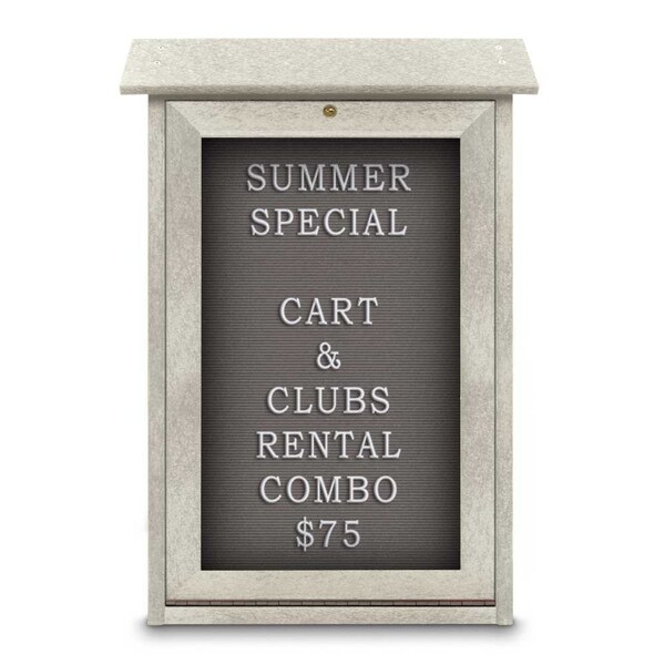 Outdoor Enclosed Combo Board, 48"x36", Black Frame/Black Porc & Cloud